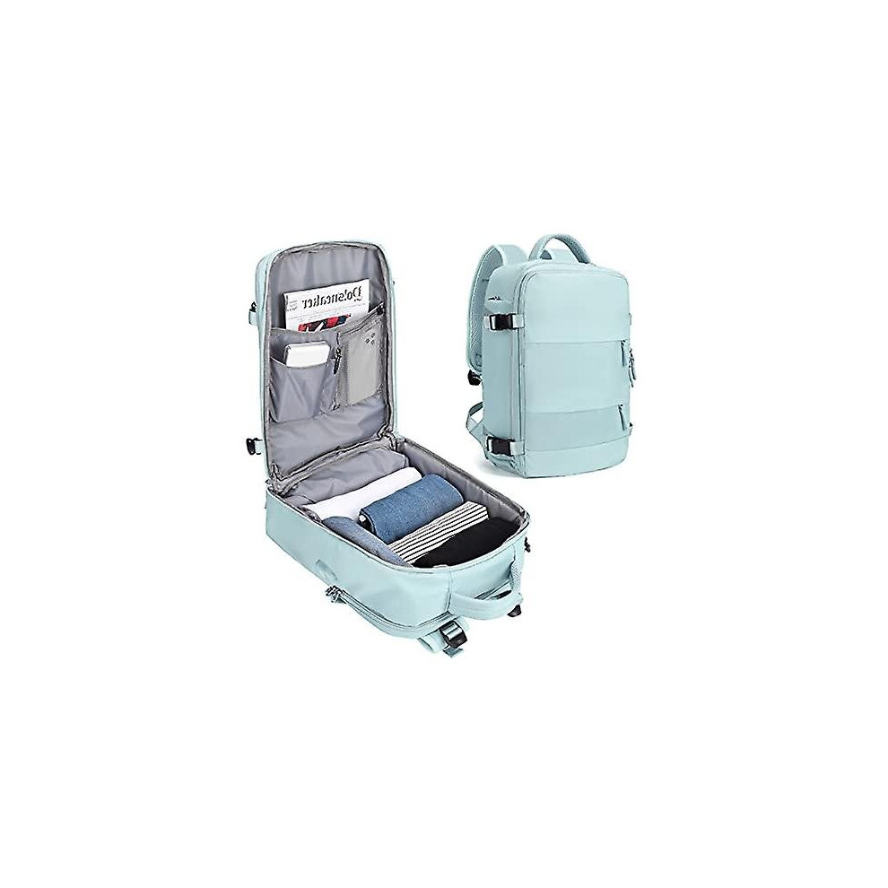 (Blue) Womens Large Travel Backpack Hand Luggage Backpack With Usb Charging Port-image-OPC-P9HZF2H-NEW