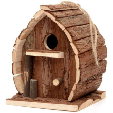 Birds Box Wooden Hanging Birds Nest House Box Home Garden Bird Feeding Station