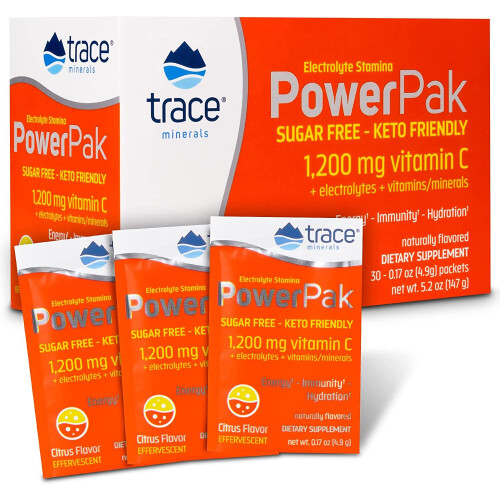 Trace Minerals Æ, Electrolyte Stamina PowerPak, Zero Sugar, Citrus, 30 Packets, 0.17 oz (4.9 g) Each 1