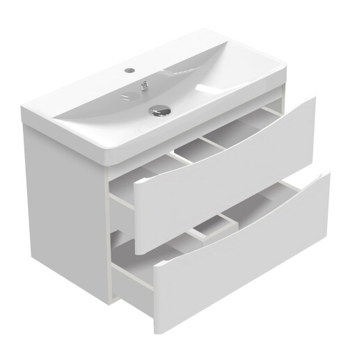 800mm Bathroom Vanity Unit with Basin Gloss White Cloakroom Sink Unit 2