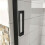 AICA (800mm) New BLACK Frame Pivot Shower Door Enclosure 4