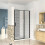 AICA (900mm) New BLACK Frame Pivot Shower Door Enclosure 1