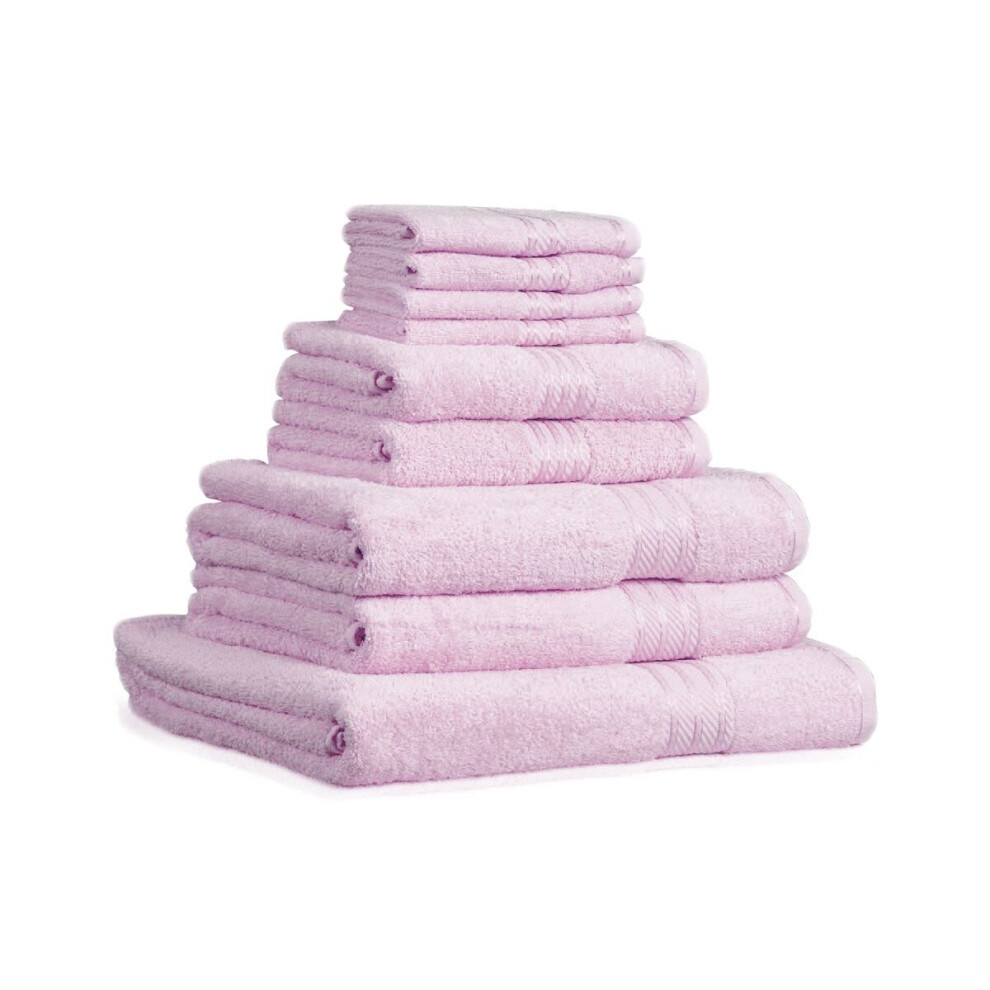 (Pink) Supreme Bath Towels 2 Pack Egyptian Cotton 500GSM