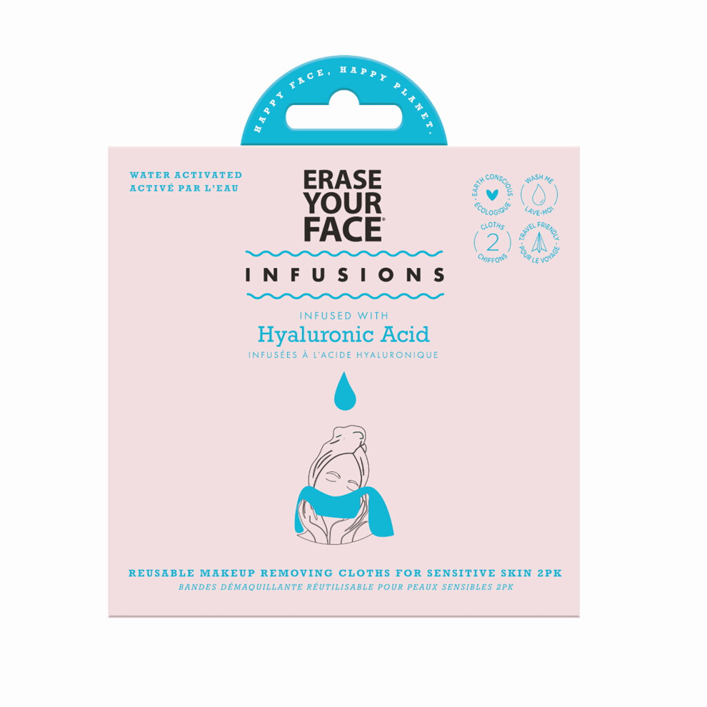 Danielle Creations Erase Your Face Hyaluronic Acid Infused Reusable Makeup Removing Face Cloths
