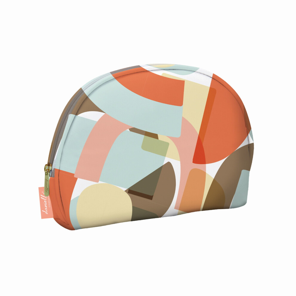 Danielle Creations Retro Geometric Print Makeup Purse Small Travel Toiletry Bag