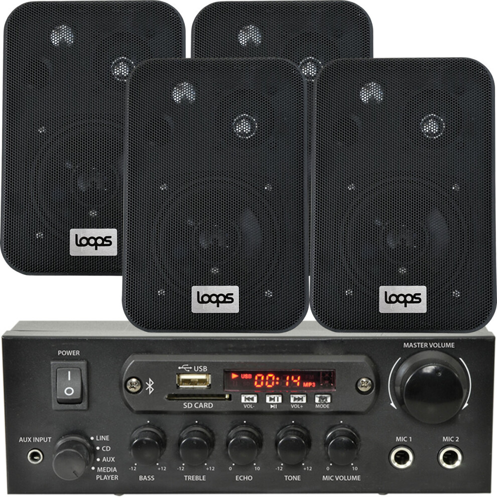 Bar Restaurant Bluetooth Wall Speaker System Background Music Wireless Amp Kit