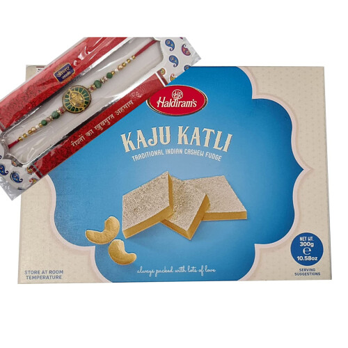 Ganesha Rakhi & Haldiram Kaju Katli for Brothers, Indian Smooth ...