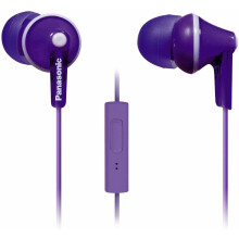 Panasonic ErgoFit Earbud Headphones +Mic Earphones RP-TCM125 Purple