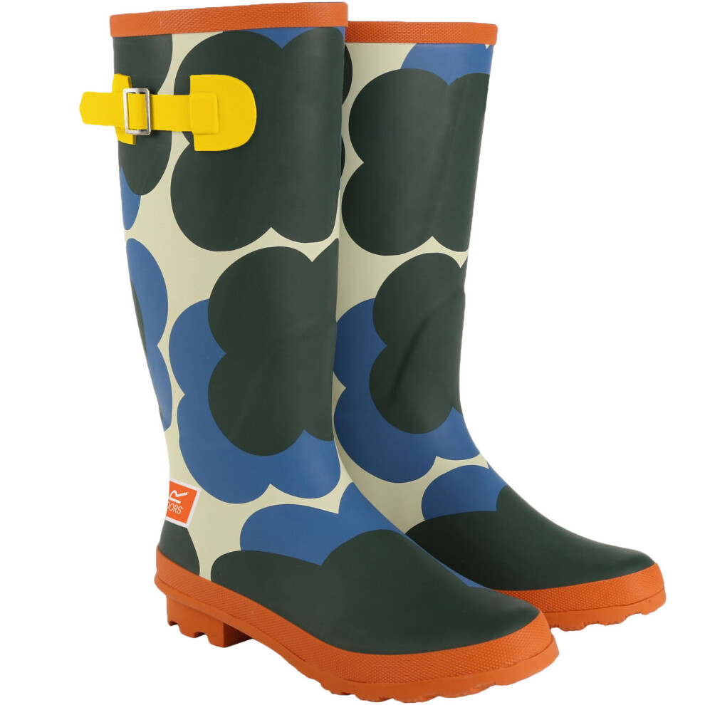 (3 UK, Shadow Flower) Regatta Womens Orla Kiely Hi Adjustable Patterned Wellies Wellington Boots
