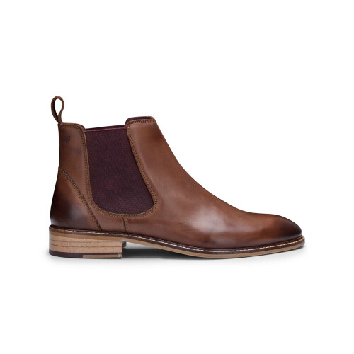 (9) Mens Brown Leather Smart Causal  Chelsea Boots