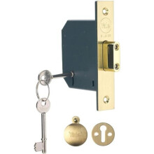 Yale 5 Lever Mortice Deadlock 3 Inch 76mm Brass Finish for External Doors