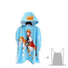 (Prince) Kids Hooded Beach Towel Microfiber Bath Towels Children Cartoon Beach Shawel