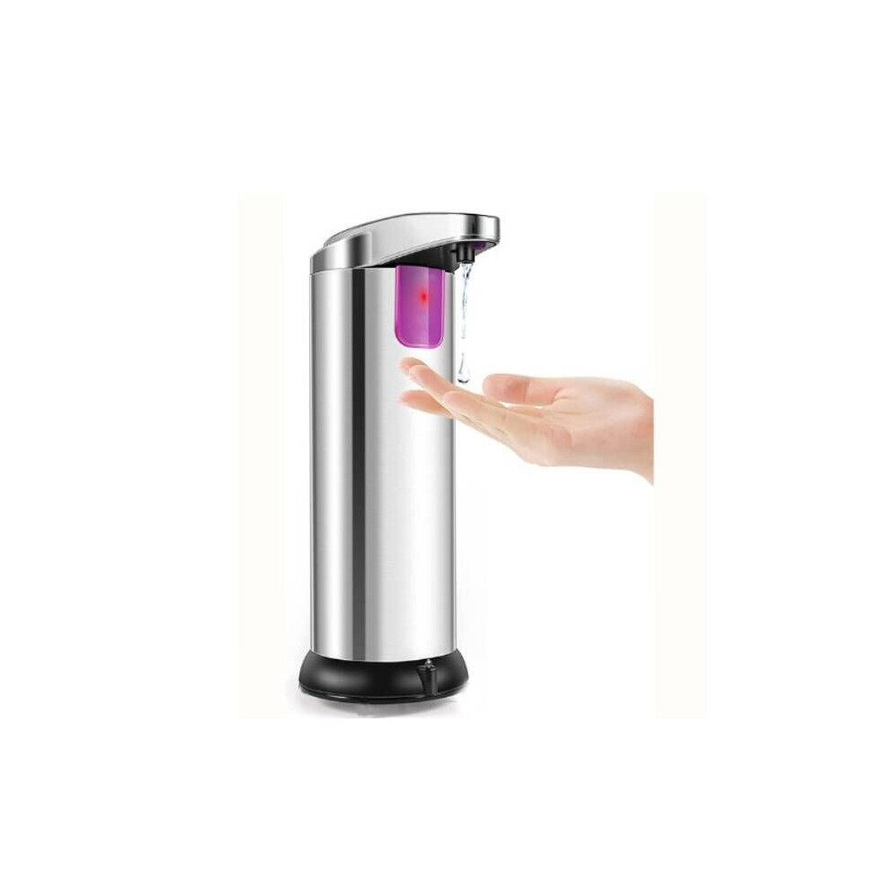 280ml Automatic Soap Dispenser Sanitizer Hands Free IR Sensor Touchless Silver