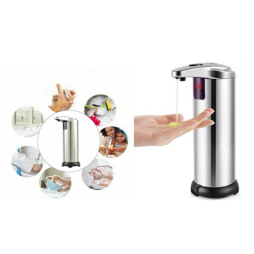 280ml Automatic Soap Dispenser Sanitizer Hands Free IR Sensor Touchless Silver 2
