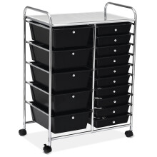 15 Drawer Rolling Storage Cart Tools Scrapbook Paper Organizer