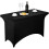 (Black, 6FT) 2 Pack Spandex Fitted Stretch Tablecloth Rectangular Training Stretch Table Cover For Banquet 1