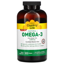 Country Life, Natürliches Omega-3, 1.000 mg, 300 Softgels