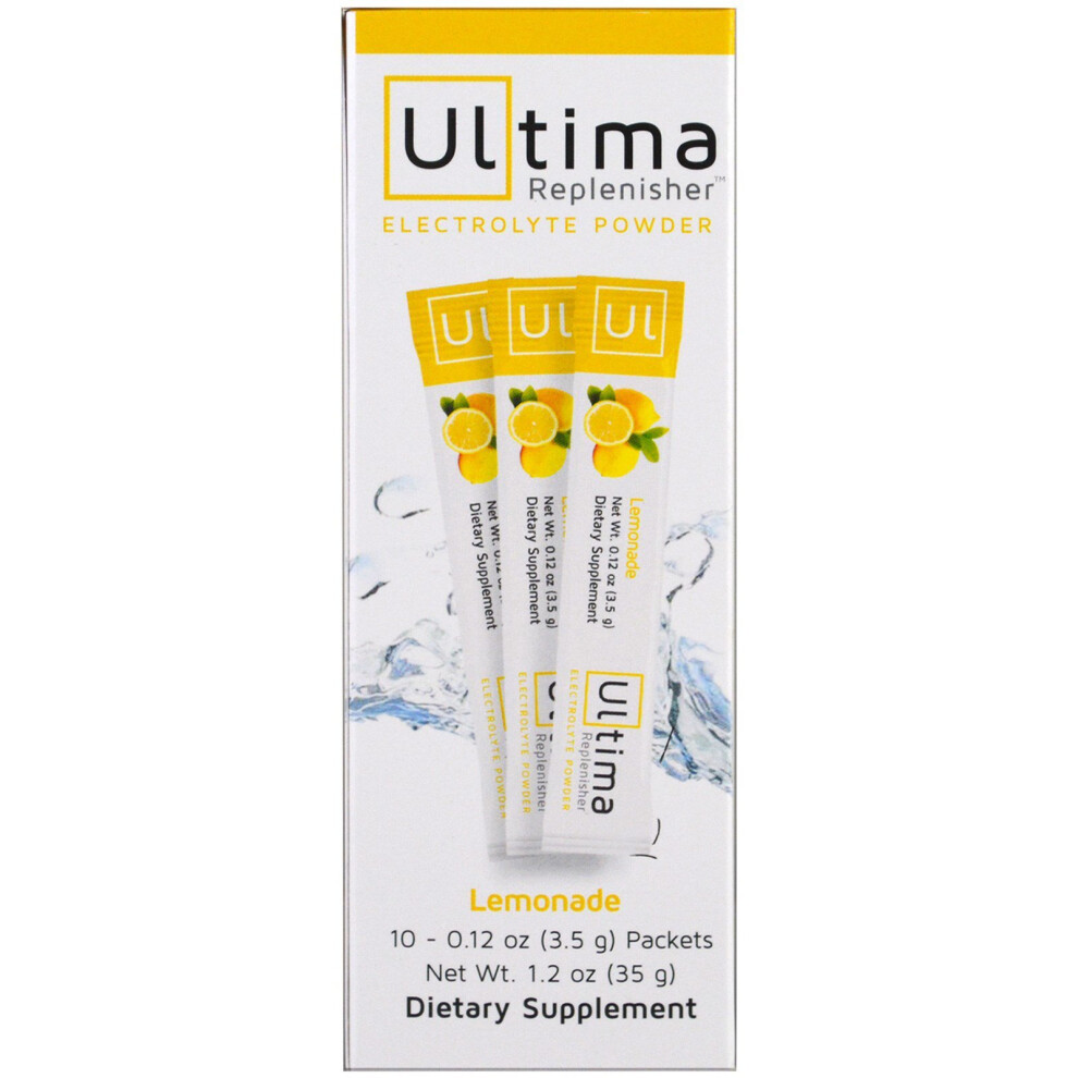 Ultima Replenisher , Electrolyte Powder, Lemonade, 10 Packets, 0.12 Oz (3.5 G) Each