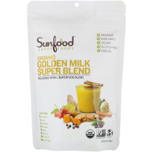 Sunfood, Bio-Goldene Milch Supermischung Pulver, 6 Unzen (168 g)