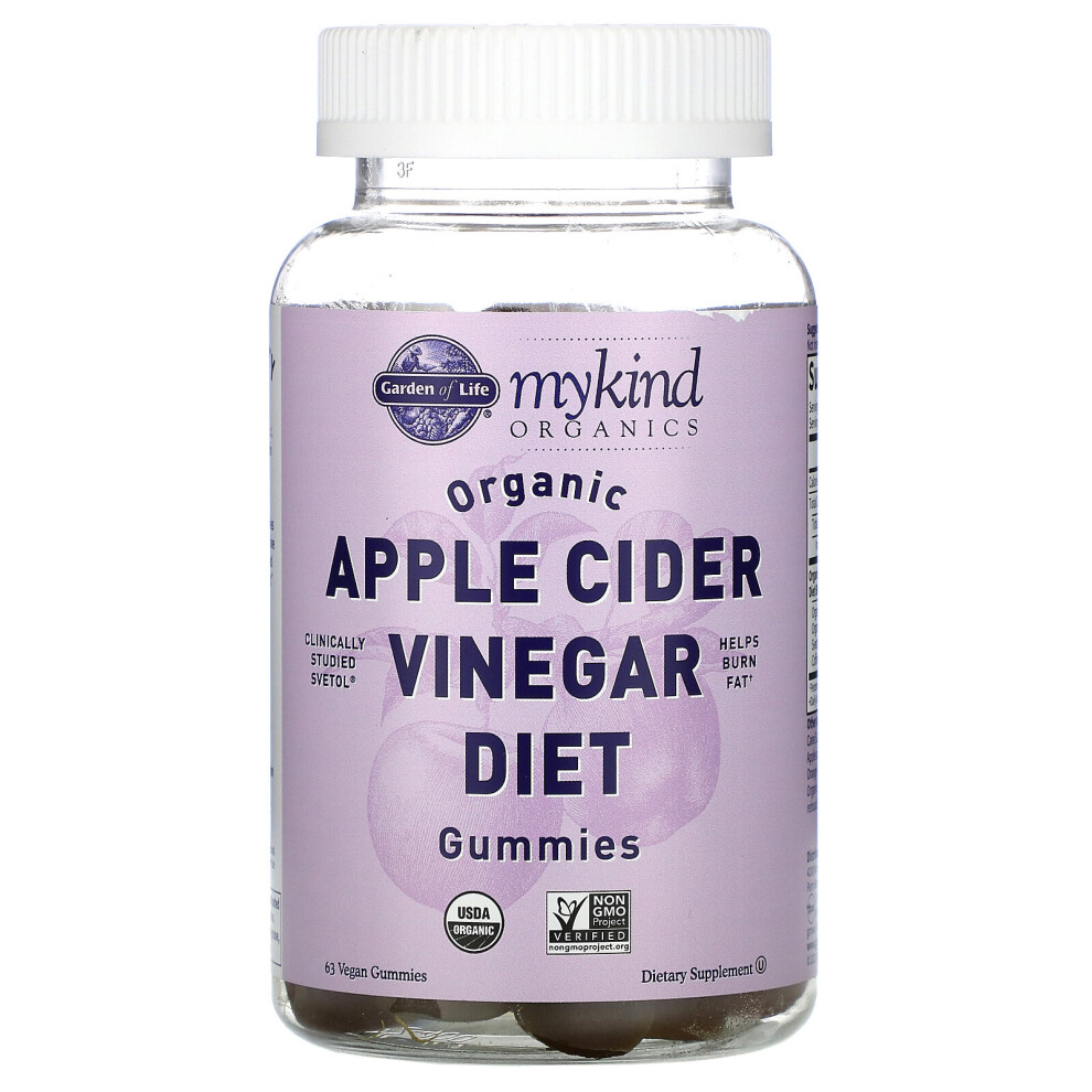 Garden Of Life , Mykind Organics, Organic Apple Cider Vinegar Diet Gummies, 63 Vegan Gummies