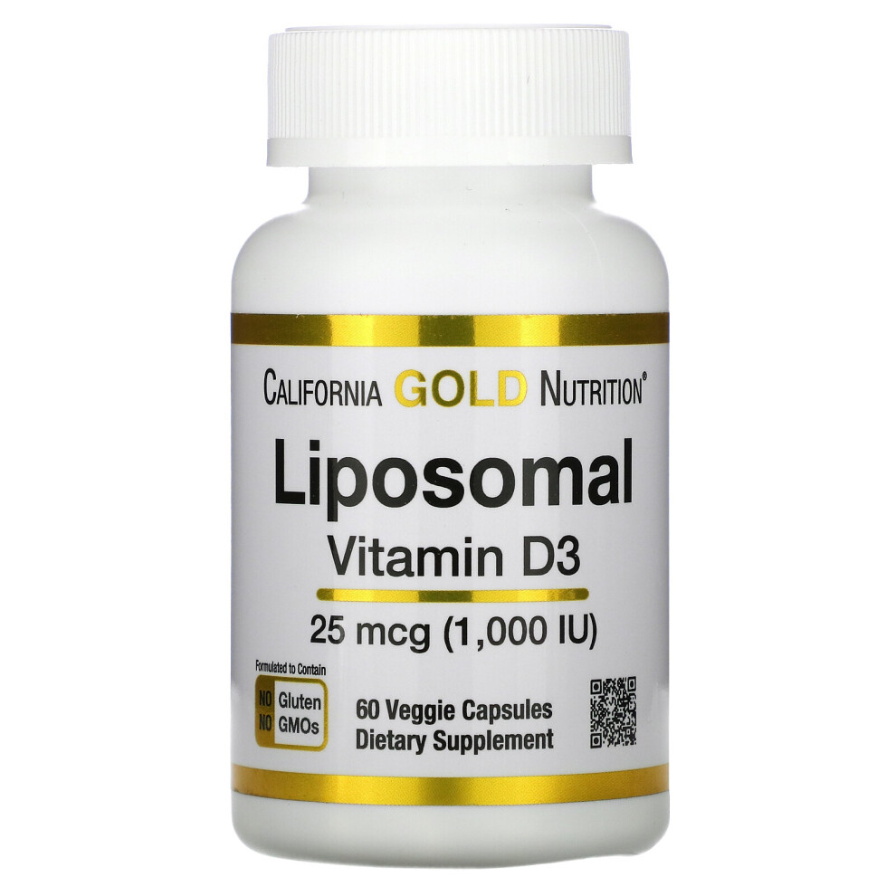 California Gold Nutrition Gold California Nutrition, Liposomal Vitamin D3, 25 Mcg (1,000 Iu ), 60 Veggie Capsules