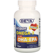 Deva, Veganes Omega-3, DHA-EPA, 300 mg, 90 Softgels