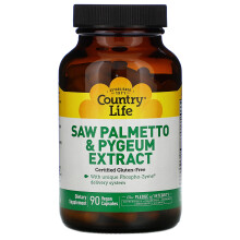 Country Life, Extrait de Palmier Nain et Pygeum, 90 Capsules Végétaliennes