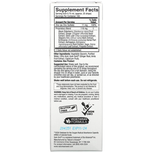 Nature's Answer, Ionic Zinc Immune with Black Elderberry, 4 fl oz (120 ml) 1