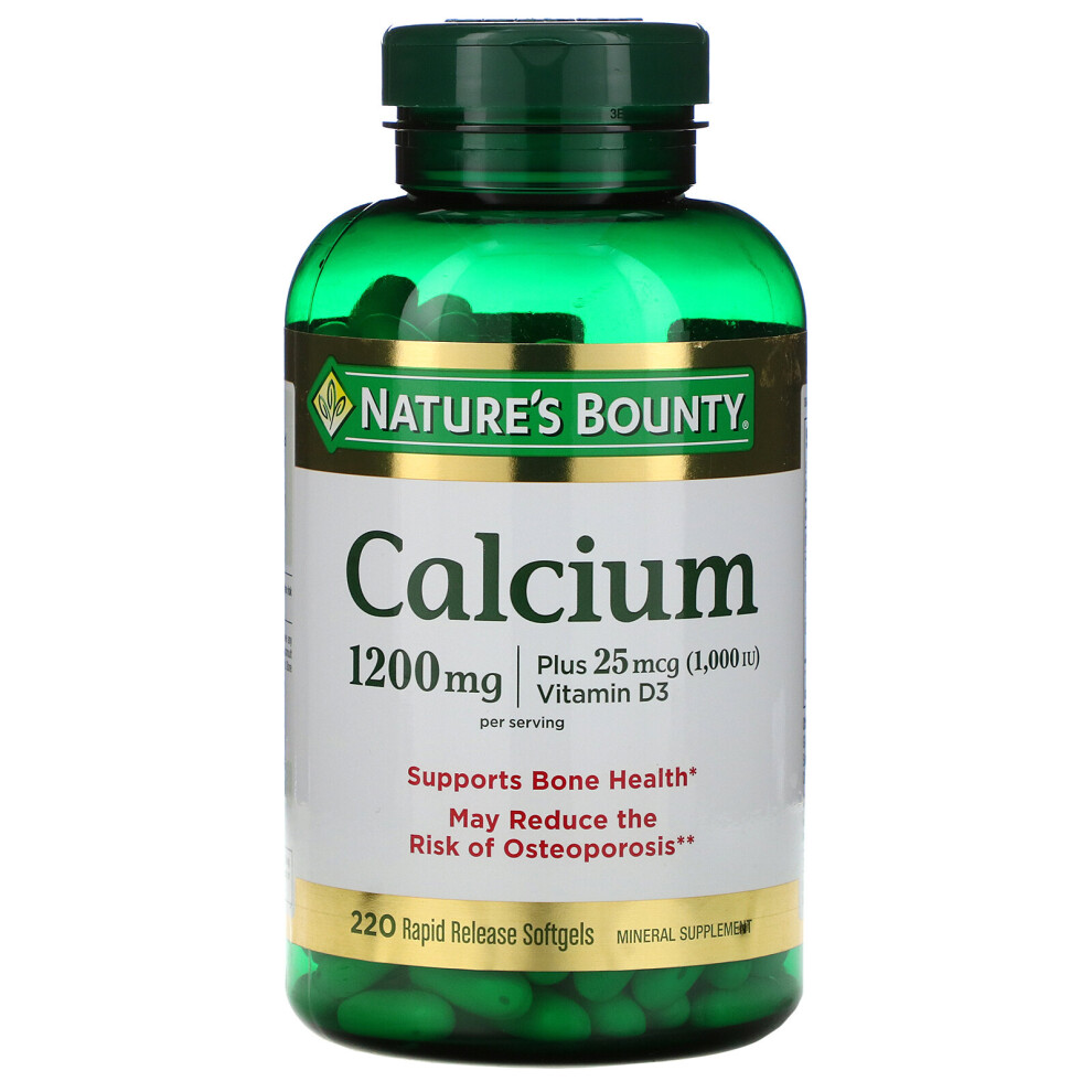 Nature's Bounty , Calcium Plus Vitamin D3, 1,200 Mg, 220 Rapid Release Softgels