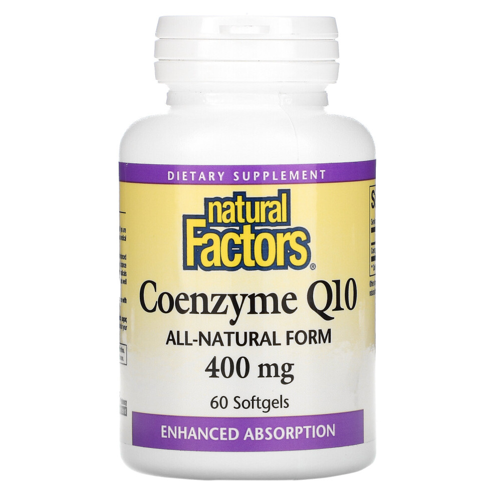 Natural Factors , Coenzyme Q10, 400 Mg, 60 Softgels