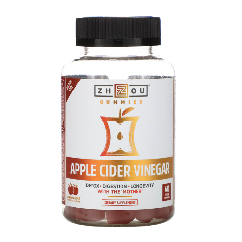 Zhou Nutrition, Apfelessig, Apfelernte, 60 Vegane Gummis