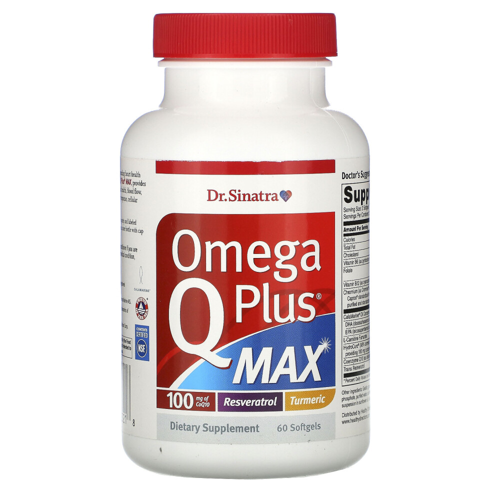 Dr. Sinatra , Omega Q Plus Max, 100 Mg, 60 Softgels