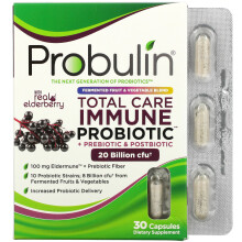 Probulin, Total Care Immun-Probiotikum + Präbiotikum & Postbiotikum mit echtem Holunder, 20 Milliarden KBE, 30 Kapseln