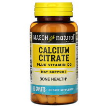 Mason Natural, Kalziumcitrat Plus Vitamin D3, 60 Kapseltabletten