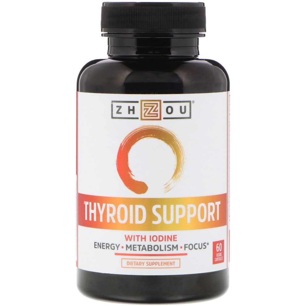 Zhou Nutrition , Thyroid Support With Iodine, 60 Veggie Capsules