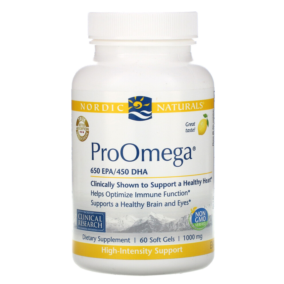 Photos - Vitamins & Minerals Nordic Naturals , ProOmega, Lemon, 1,000 mg, 60 Soft Gels 