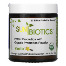 Sunbiotics, Freundlichere Flora Probiotikum & Präbiotikum Pulver, Vanille, 2 oz (56 g)