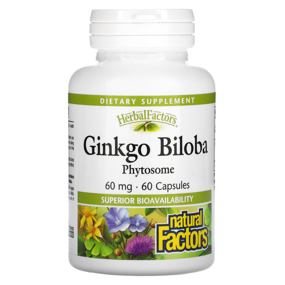 Natural Factors , Ginkgo Biloba, Phytosome, 60 Mg, 60 Capsules