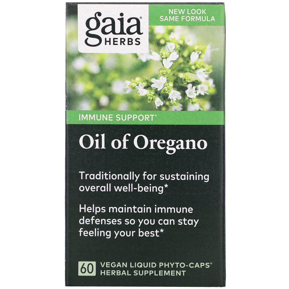 Gaia Herbs, Oil of Oregano, 60 Vegan Liquid Phyto-Caps