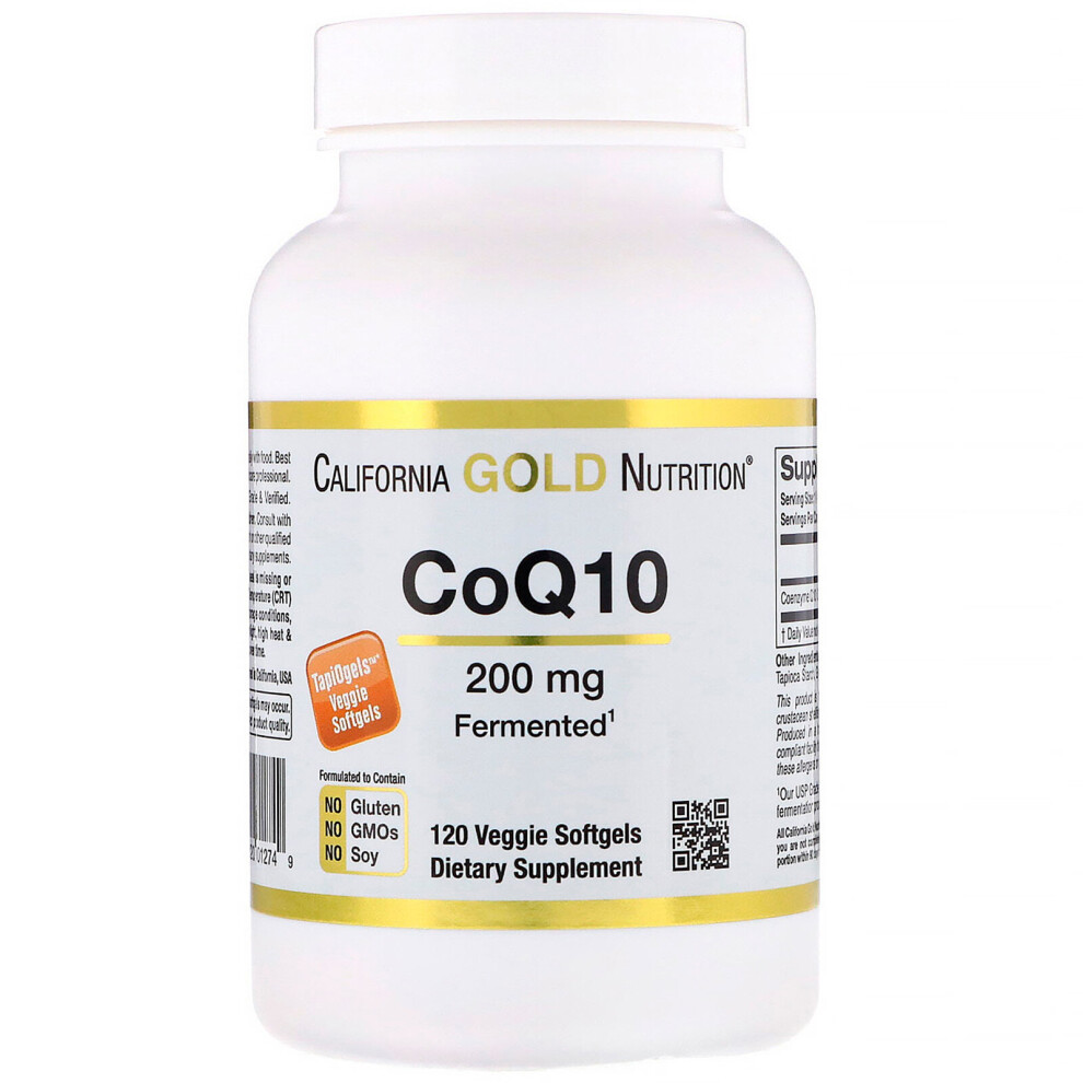 California Gold Nutrition Gold California Nutrition, Coq10, 200 Mg, 120 Veggie Softgels