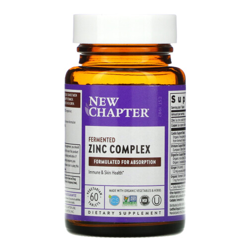 New Chapter, Fermented Zinc Complex, 60 Vegetarian Tablets 2