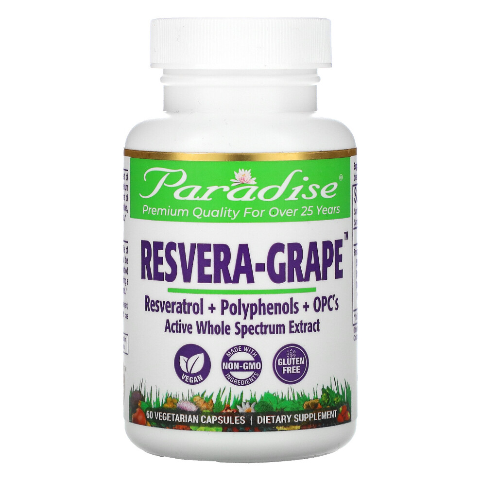 Paradise Herbs , Resvera-Grape, 60 Vegetarian Capsules