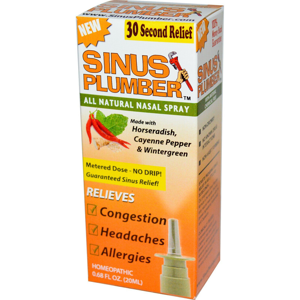 Greensations , Sinus Plumber, All Natural Nasal Spray, 0.68 Fl Oz (20 Ml)