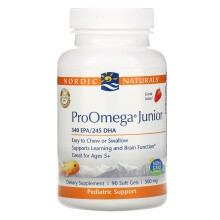 Nordic Naturals, ProOmega Junior, Erdbeere, 500 mg, 90 Weichkapseln (250 mg pro Weichkapsel)