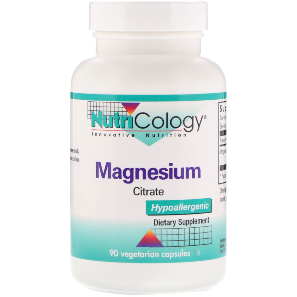 Nutricology , Magnesium Citrate, 90 Vegetarian Capsules