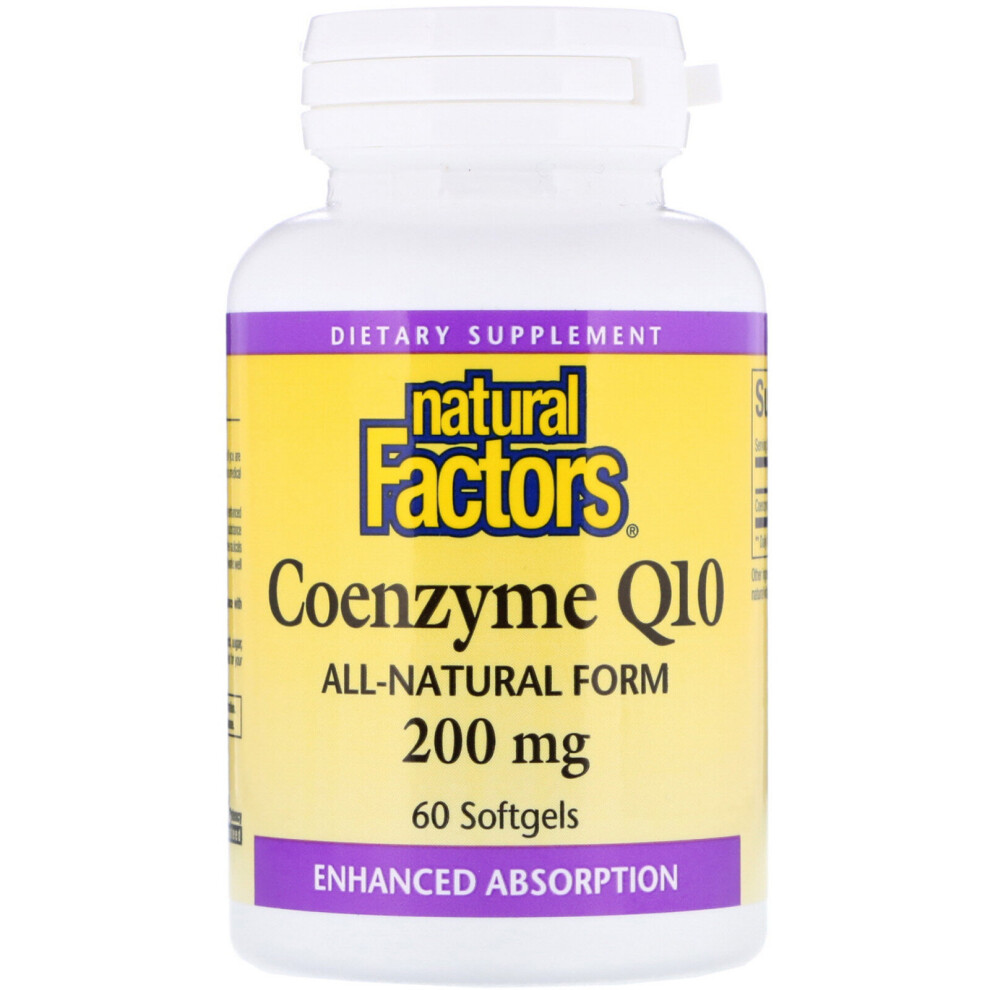 Natural Factors , Coenzyme Q10, 200 Mg, 60 Softgels