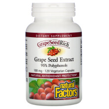 Natural Factors, GrapeSeedRich, Traubenkernextrakt, 100 mg, 120 Vegetarische Kapseln