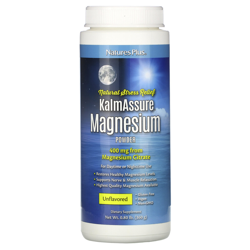 Nature's Plus , Kalmassure Magnesium Powder, Unflavored, 400 Mg 0.80 Lb (360 G)