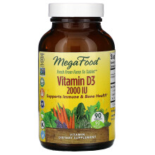 MegaFood, Vitamin D3, 2.000 IE (50 mcg), 90 Tabletten