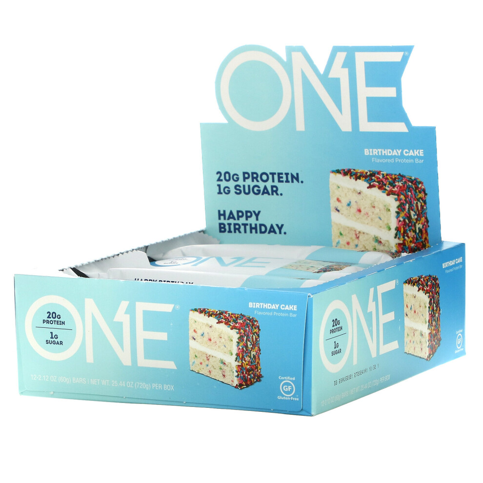One Brands , One Bar, Birthday Cake, 12 Bars, 2.12 Oz (60 G) Each